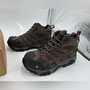 MERRELL WORK Men's Moab Vertex Mid Waterproof Comp Toe Work Boot Pewter J11515W